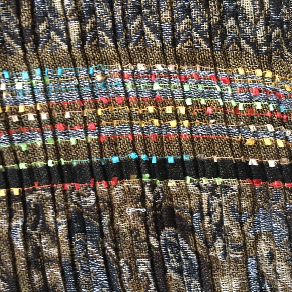 Brown and rainbow bohemian scarf reversible print - Picture 5 of 8